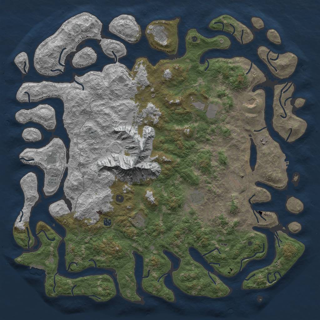 Rust Map: Procedural Map, Size: 6000, Seed: 7867, 22 Monuments