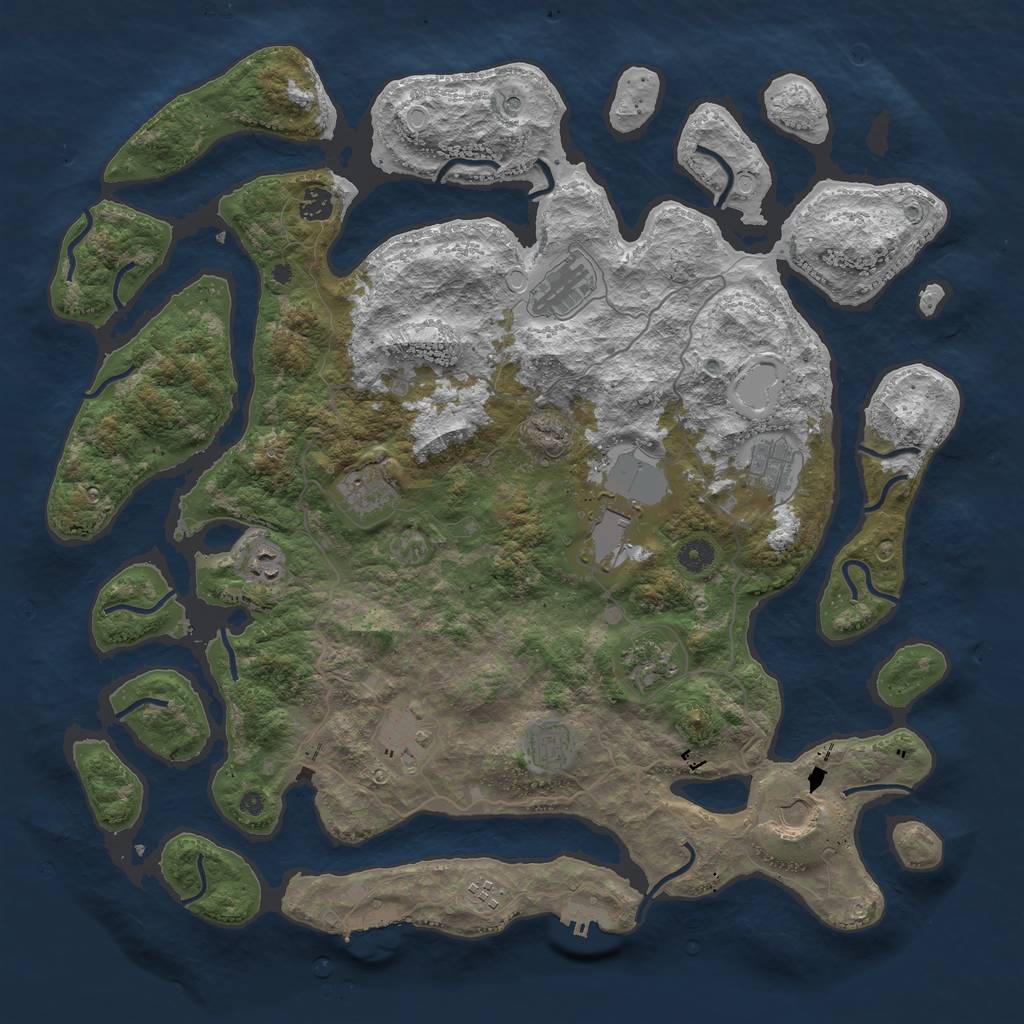 Rust Map: Procedural Map, Size: 4500, Seed: 87358569, 22 Monuments