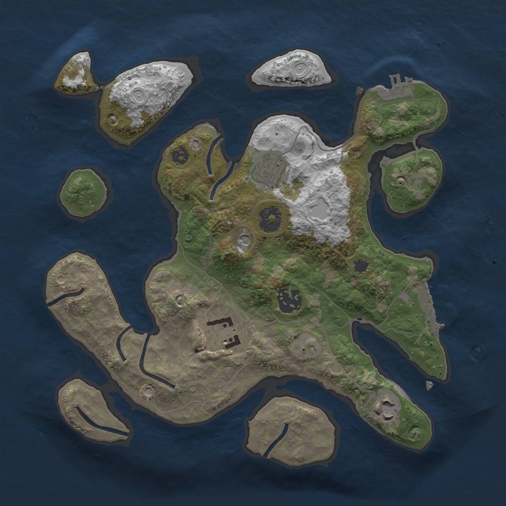 Rust Map: Procedural Map, Size: 3000, Seed: 260071491, 15 Monuments