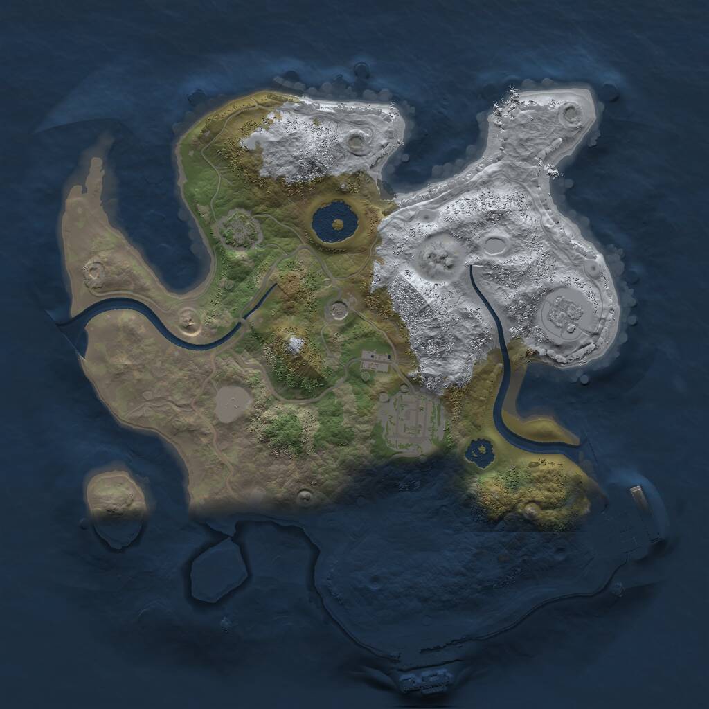 Rust Map: Procedural Map, Size: 2500, Seed: 923383104, 7 Monuments