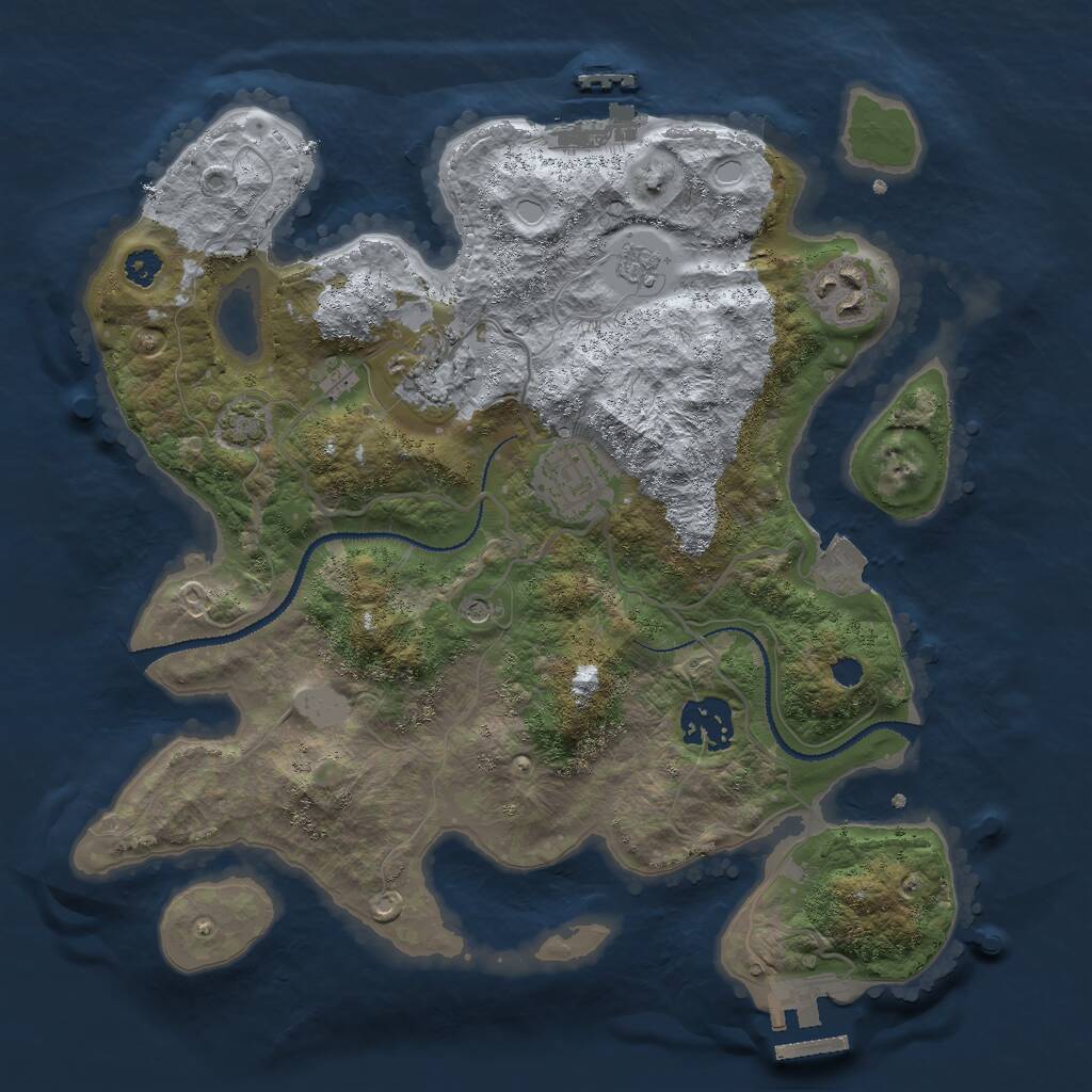 Rust Map: Procedural Map, Size: 3000, Seed: 1001066510, 10 Monuments