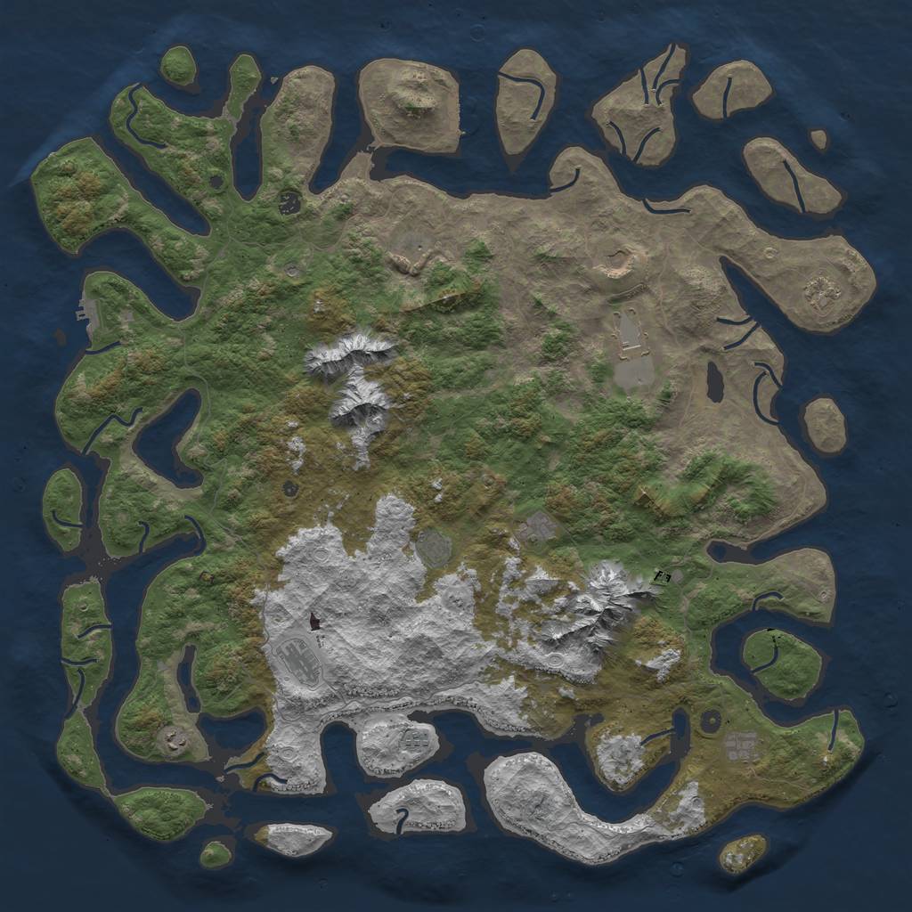 Rust Map: Procedural Map, Size: 6000, Seed: 6541, 22 Monuments