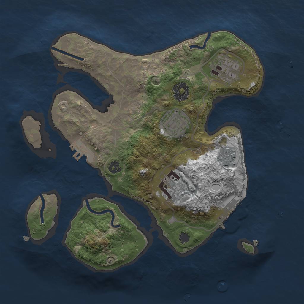 Rust Map: Procedural Map, Size: 2500, Seed: 344180617, 14 Monuments