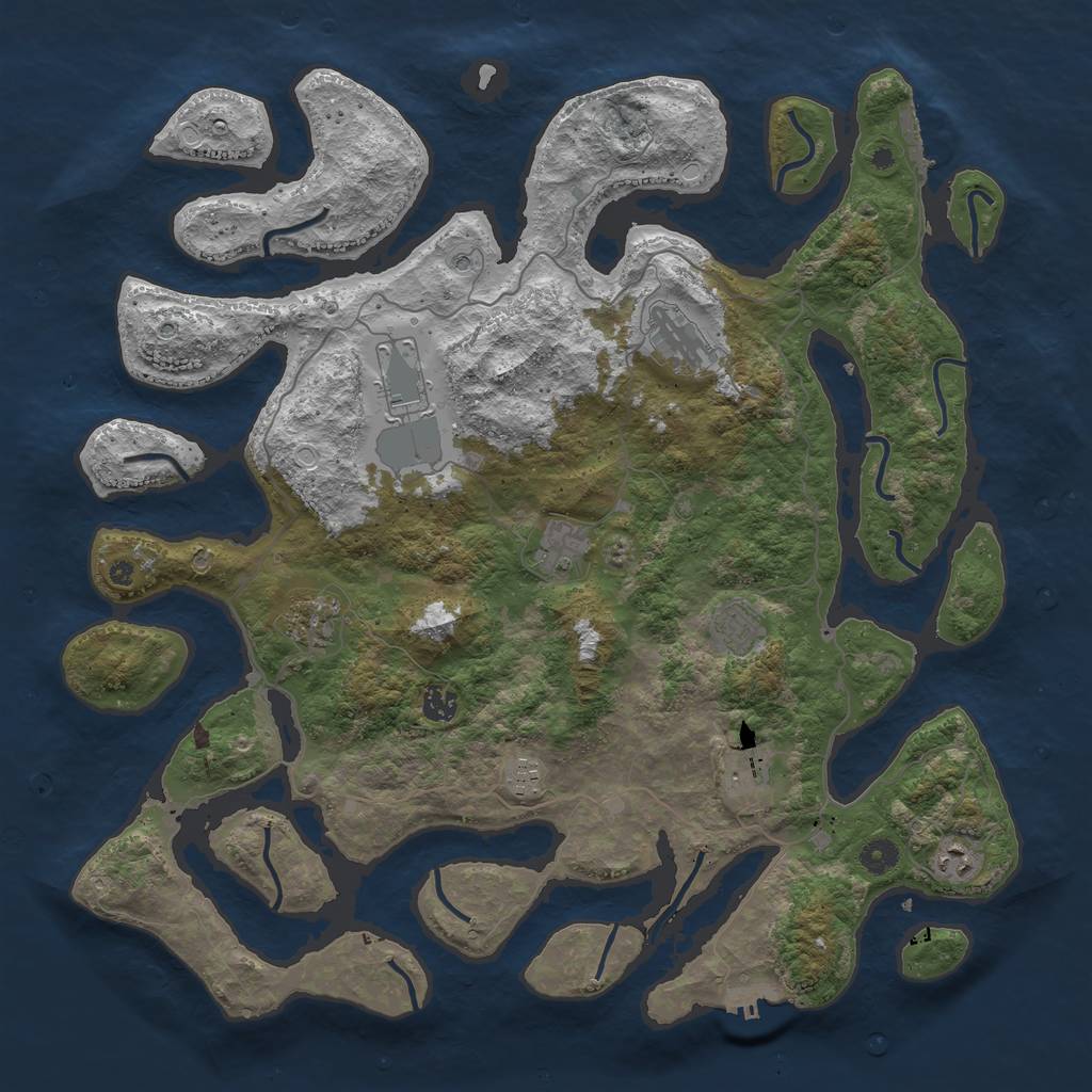 Rust Map: Procedural Map, Size: 4500, Seed: 4781, 20 Monuments