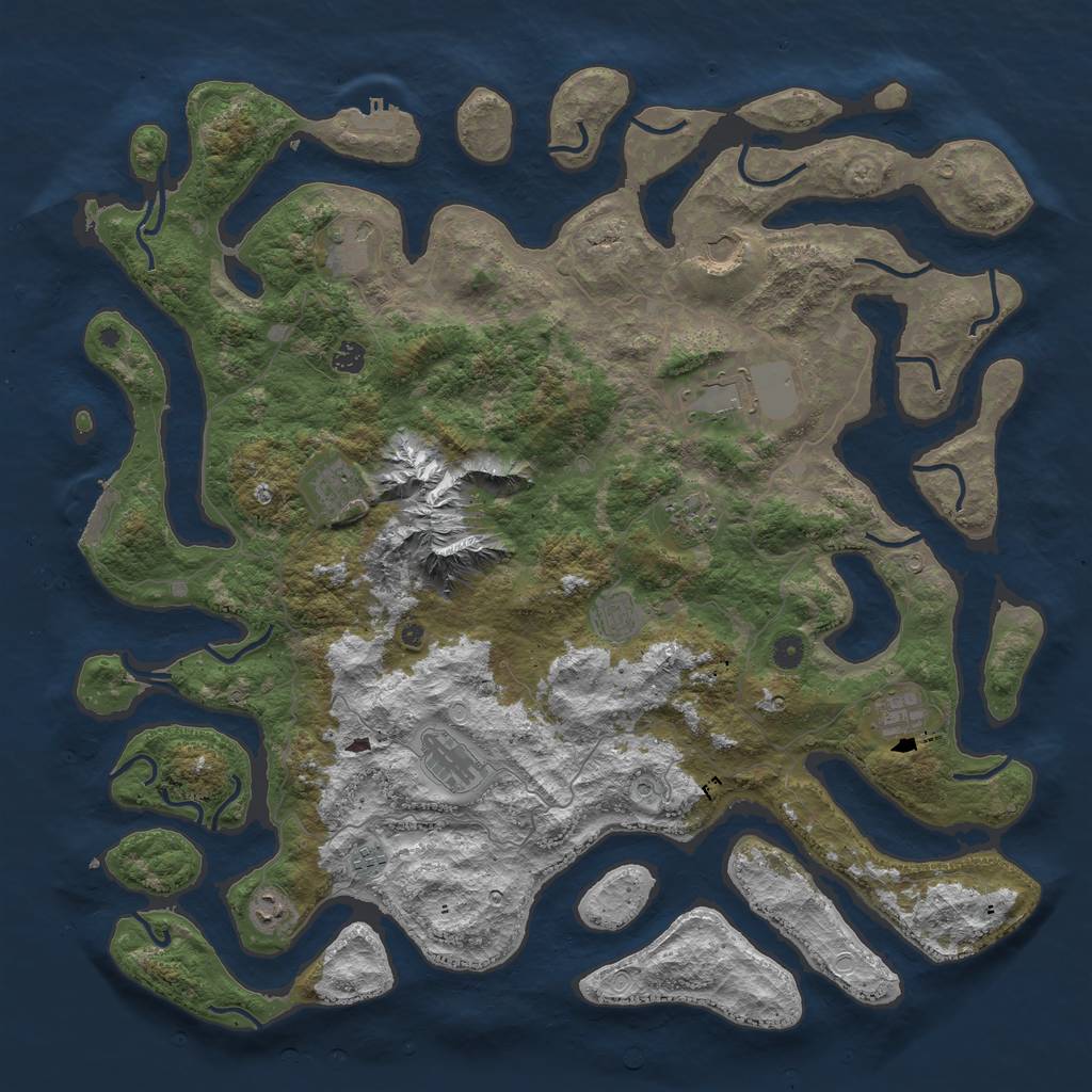Rust Map: Procedural Map, Size: 5000, Seed: 27653635, 22 Monuments
