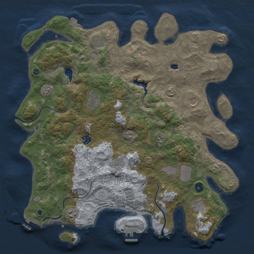 Rust Map: Procedural Map, Size: 4200, Seed: 436666613, 16 Monuments