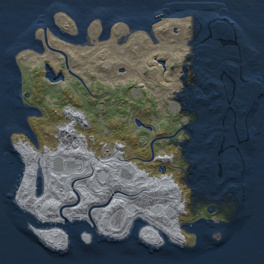 Rust Map: Procedural Map, Size: 5000, Seed: 5062014, 14 Monuments
