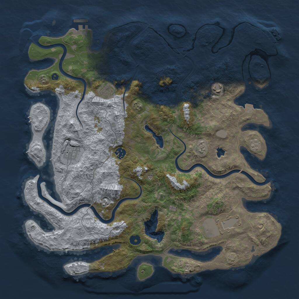 Rust Map: Procedural Map, Size: 4200, Seed: 8347, 12 Monuments