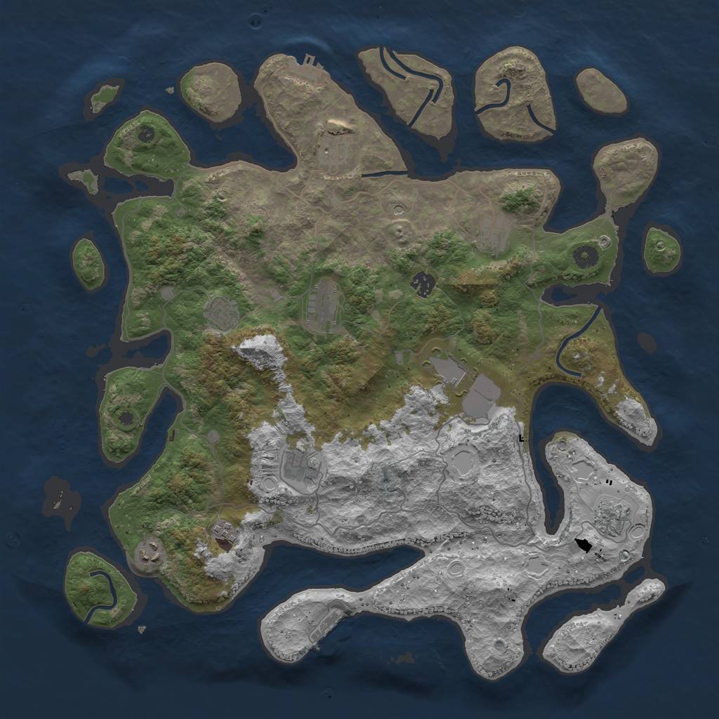 Rust Map: Procedural Map, Size: 4500, Seed: 193818462, 21 Monuments