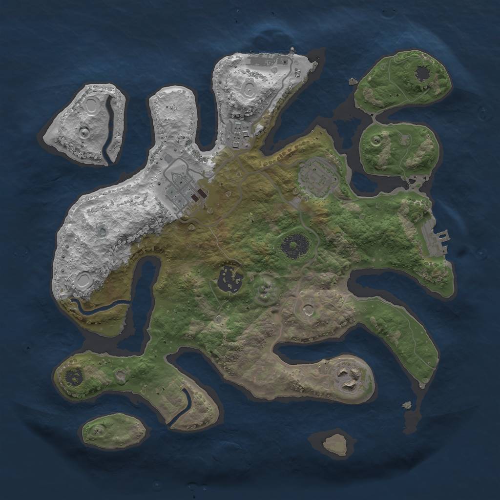 Rust Map: Procedural Map, Size: 2900, Seed: 3056, 16 Monuments