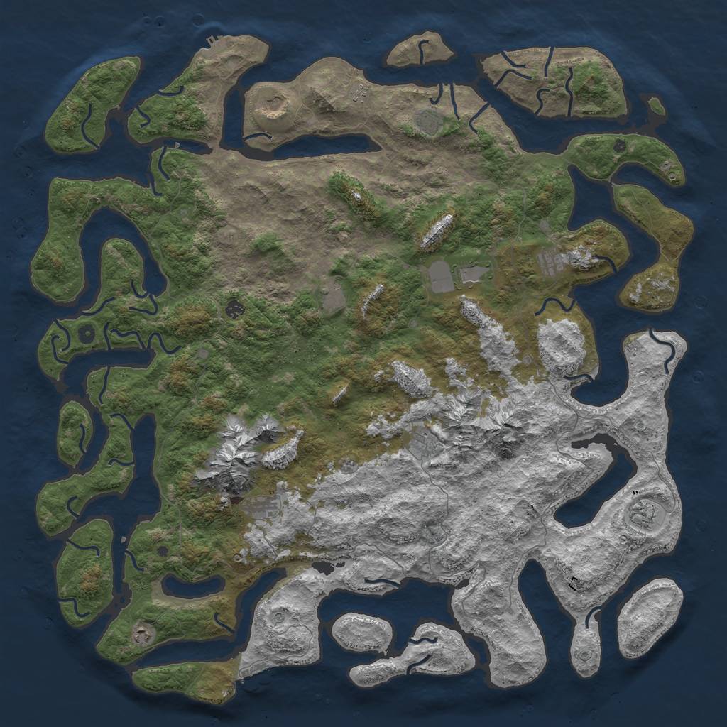 Rust Map: Procedural Map, Size: 6000, Seed: 669318038, 22 Monuments