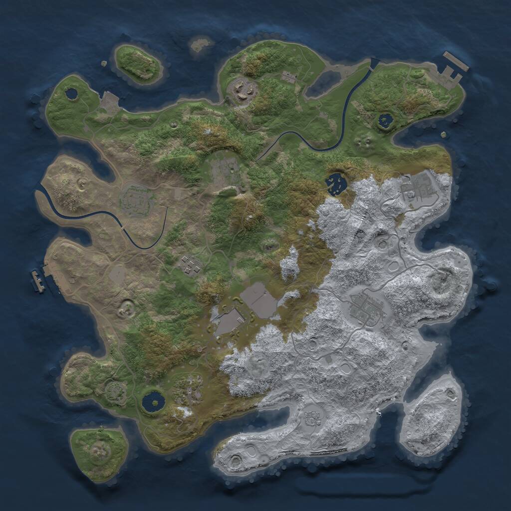Rust Map: Procedural Map, Size: 3600, Seed: 75656734, 15 Monuments