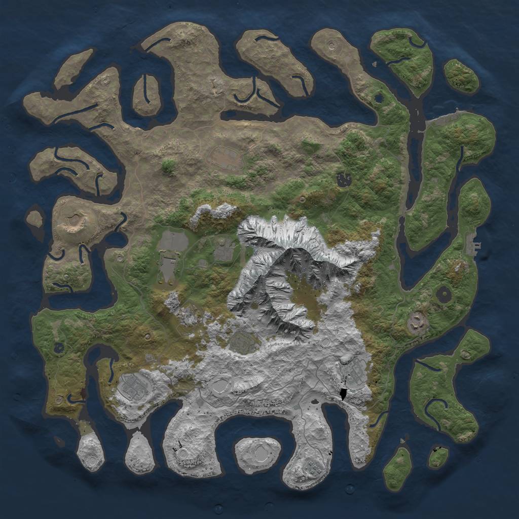 Rust Map: Procedural Map, Size: 5000, Seed: 634254236, 22 Monuments