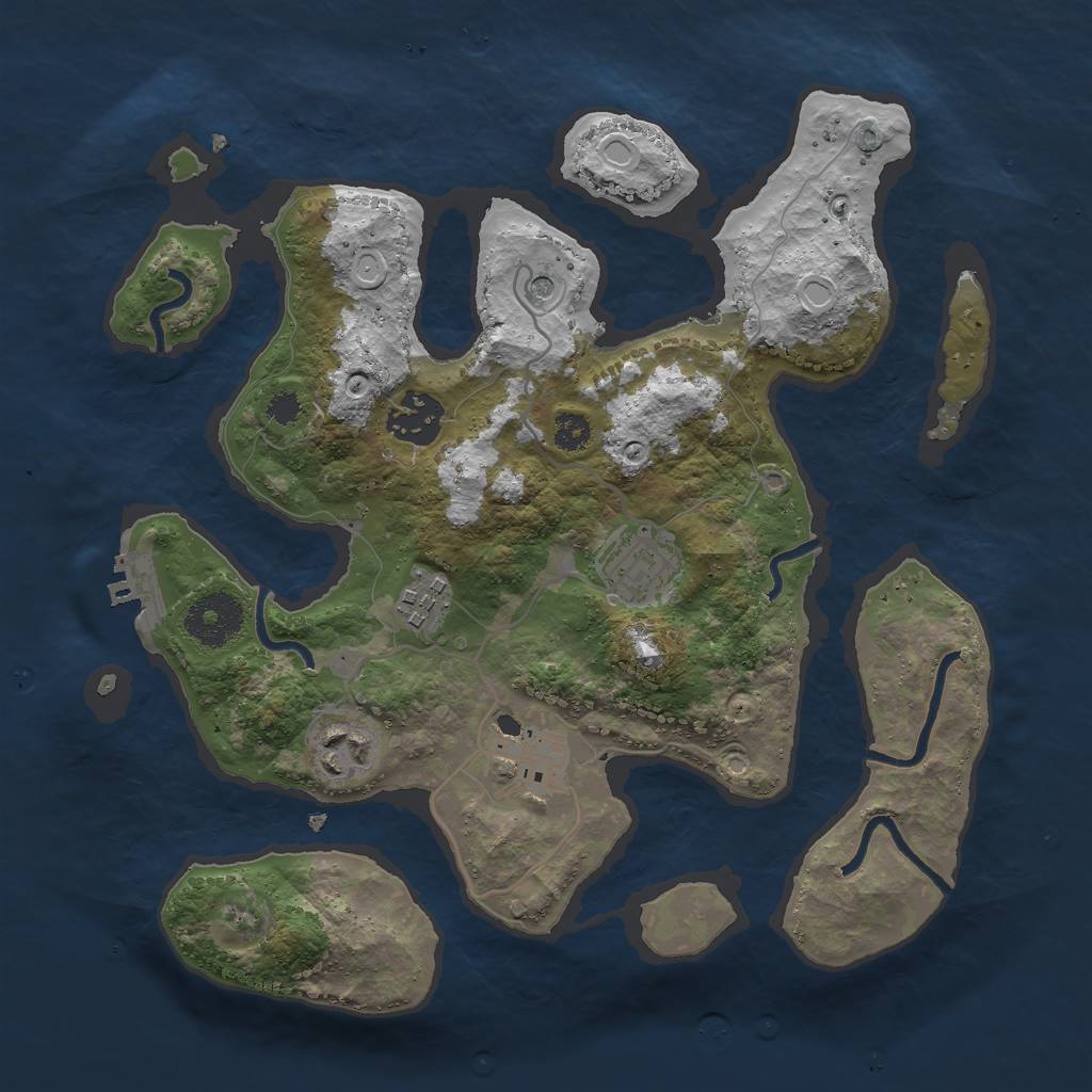 Rust Map: Procedural Map, Size: 3000, Seed: 854188542, 15 Monuments