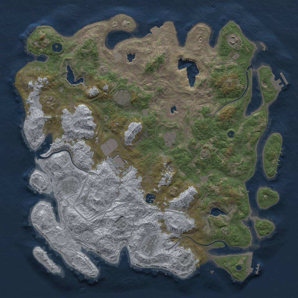 Rust Map: Procedural Map, Size: 4500, Seed: 29576296, 15 Monuments