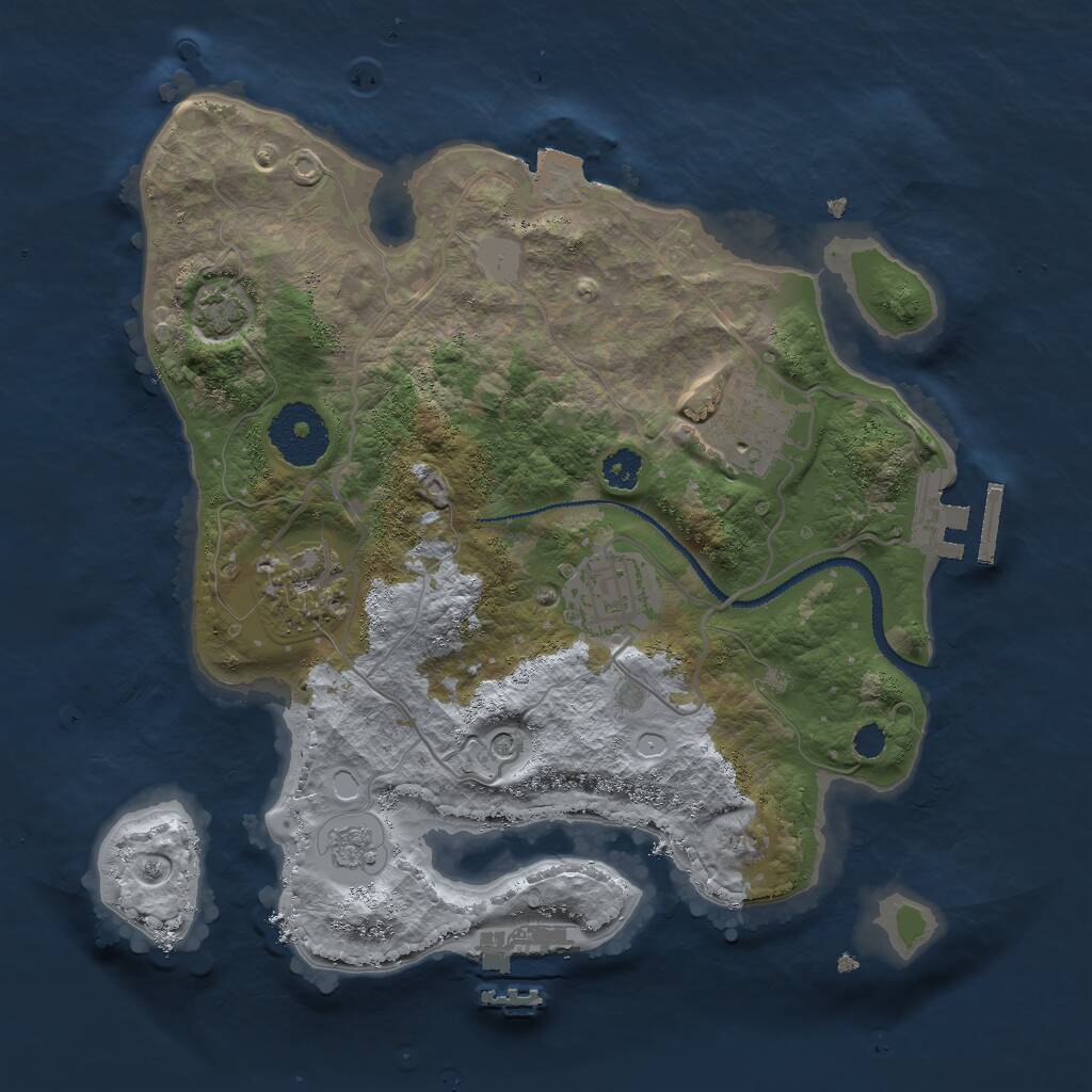 Rust Map: Procedural Map, Size: 2750, Seed: 196738, 9 Monuments