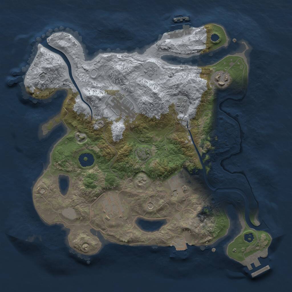 Rust Map: Procedural Map, Size: 3000, Seed: 209234895, 11 Monuments