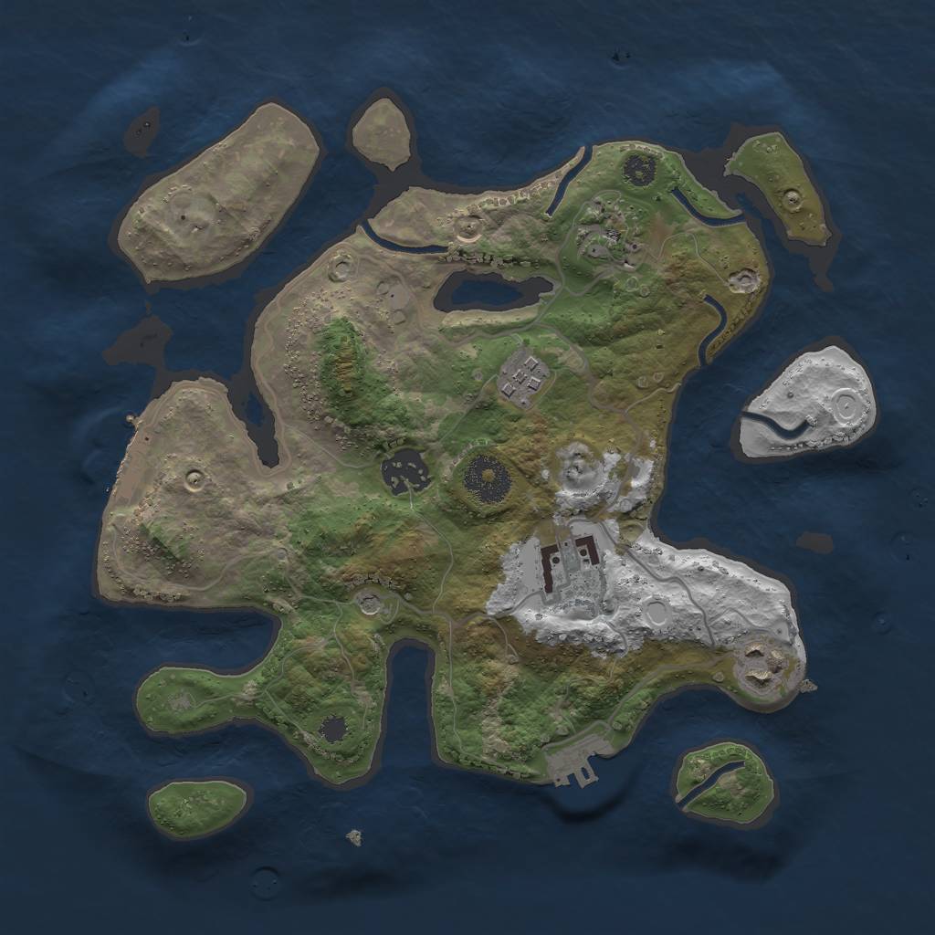 Rust Map: Procedural Map, Size: 3000, Seed: 1190, 16 Monuments