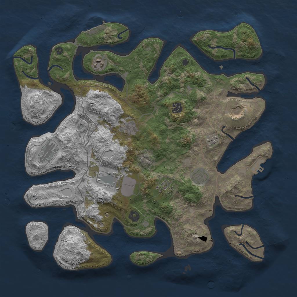 Rust Map: Procedural Map, Size: 4000, Seed: 2126, 20 Monuments