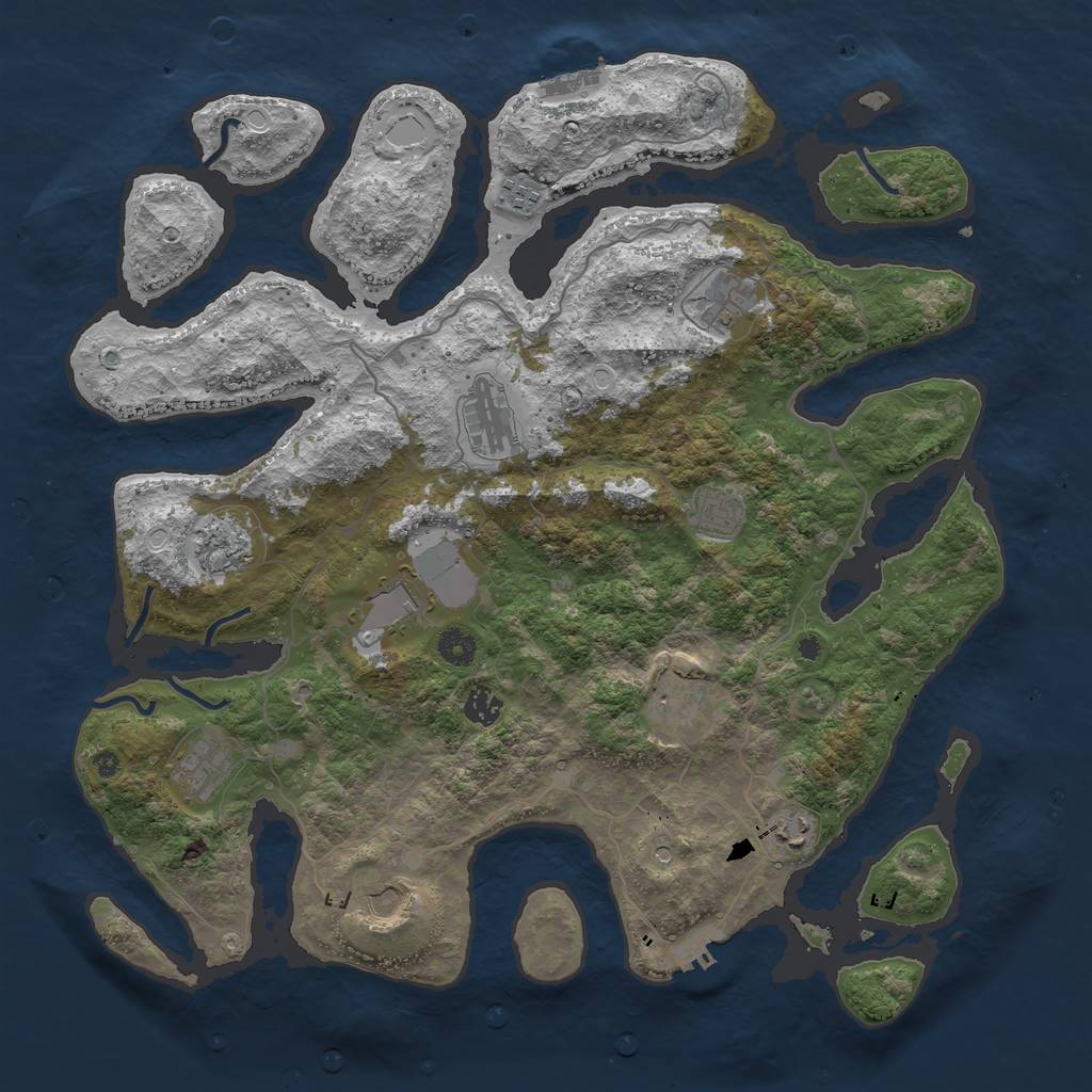 Rust Map: Procedural Map, Size: 4300, Seed: 2011516444, 22 Monuments