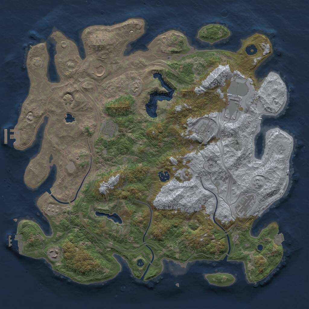 Rust Map: Procedural Map, Size: 4250, Seed: 50500, 14 Monuments