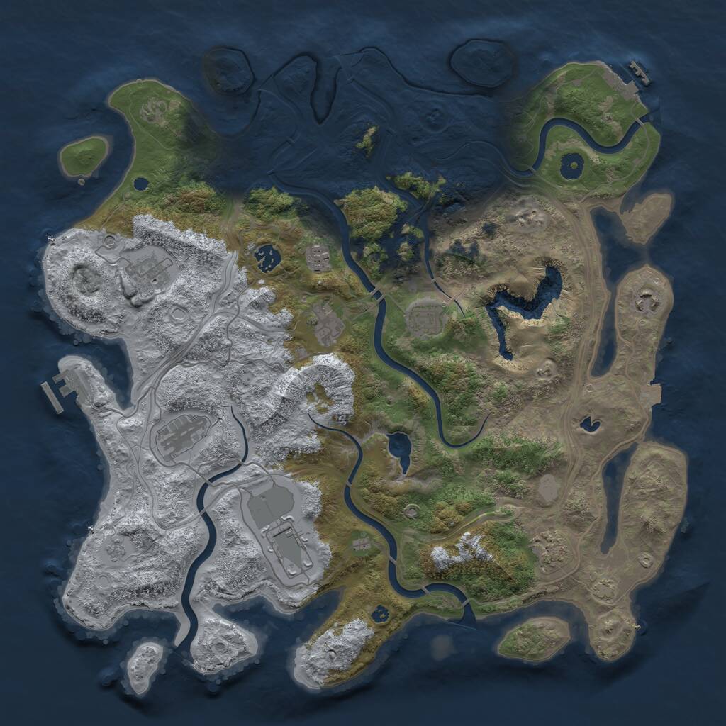 Rust Map: Procedural Map, Size: 4250, Seed: 1244593684, 15 Monuments