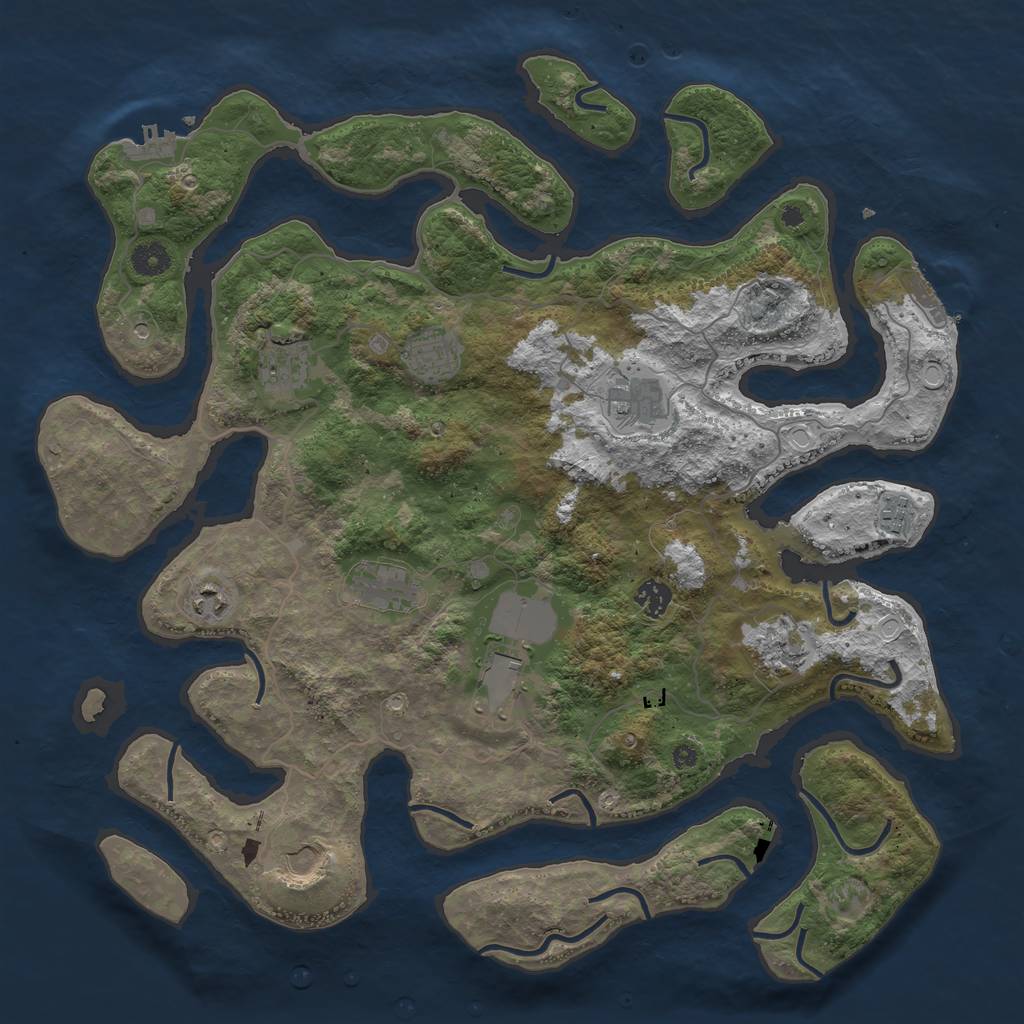 Rust Map: Procedural Map, Size: 4200, Seed: 839616, 21 Monuments