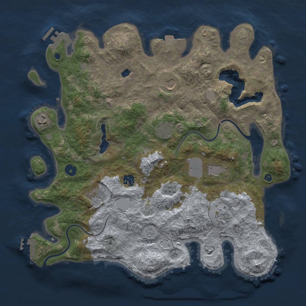 Rust Map: Procedural Map, Size: 4000, Seed: 989637880, 14 Monuments