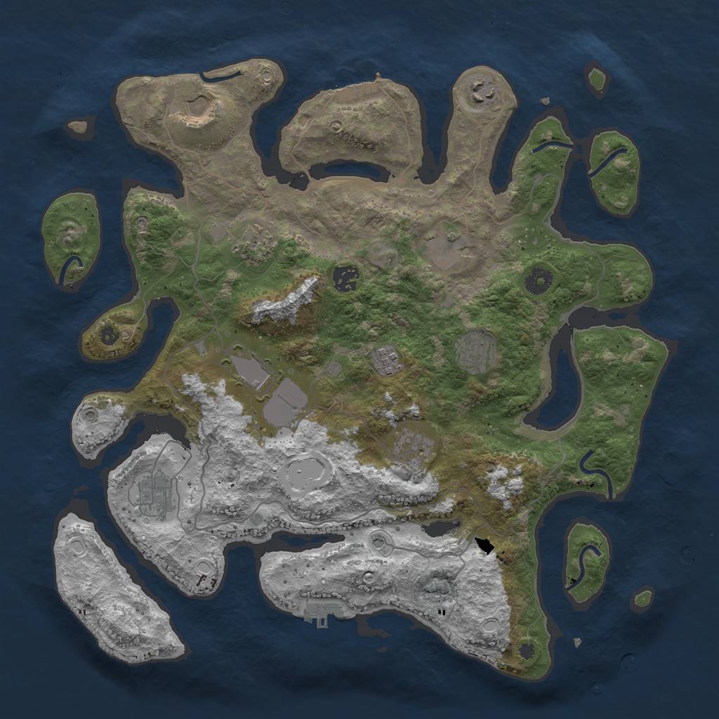 Rust Map: Procedural Map, Size: 4000, Seed: 2032, 21 Monuments