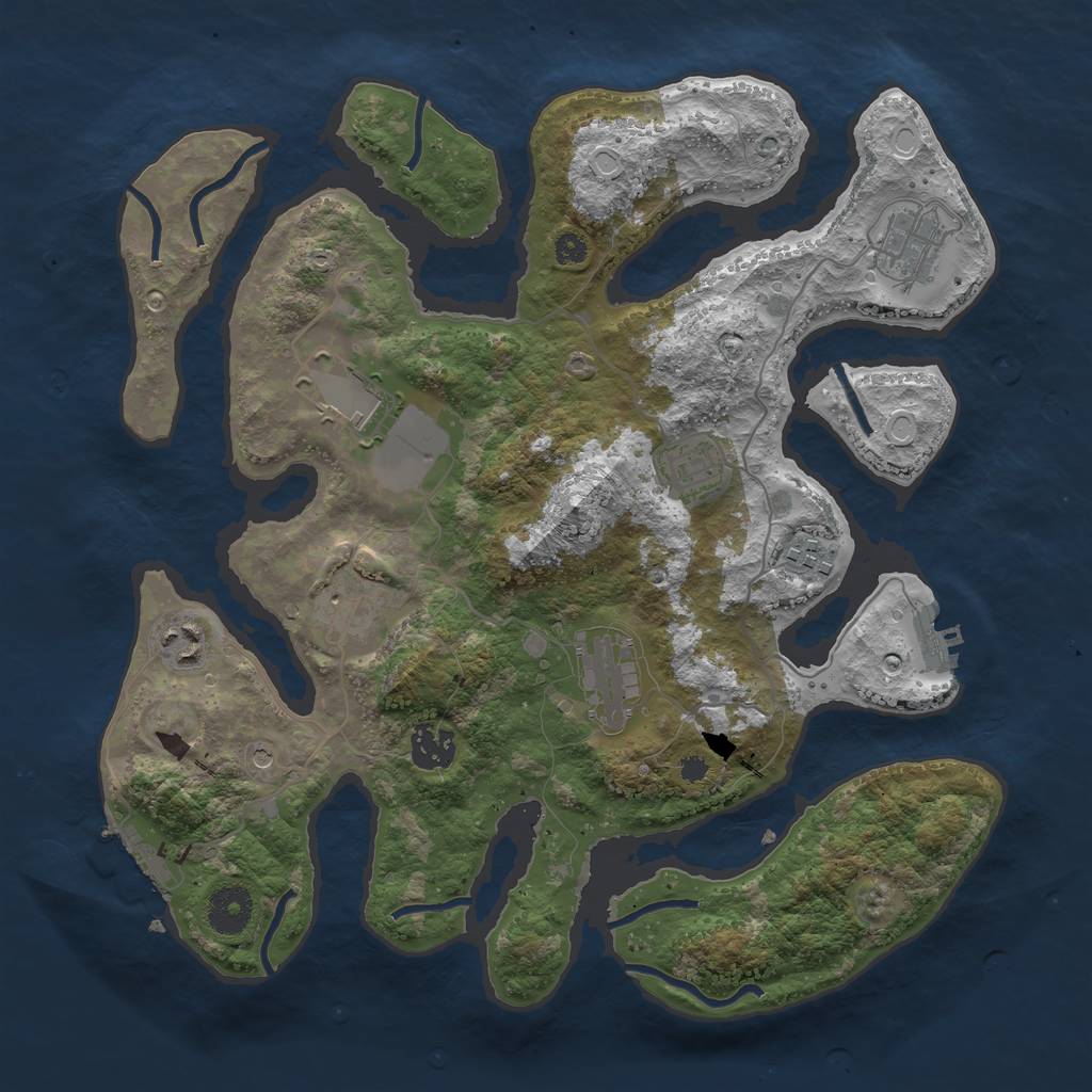 Rust Map: Procedural Map, Size: 3500, Seed: 49388369, 19 Monuments