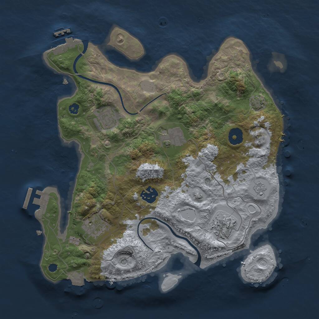 Rust Map: Procedural Map, Size: 3000, Seed: 13680461, 11 Monuments