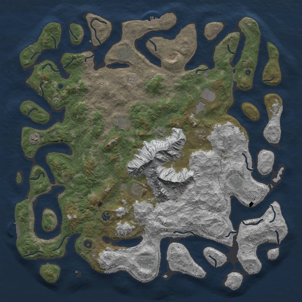 Rust Map: Procedural Map, Size: 5500, Seed: 4206669, 22 Monuments