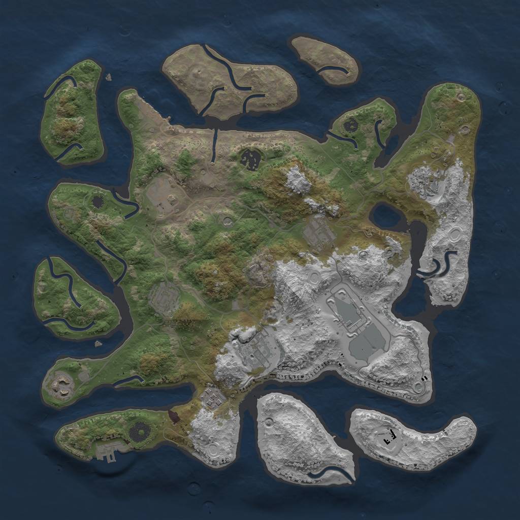 Rust Map: Procedural Map, Size: 3800, Seed: 10908, 20 Monuments
