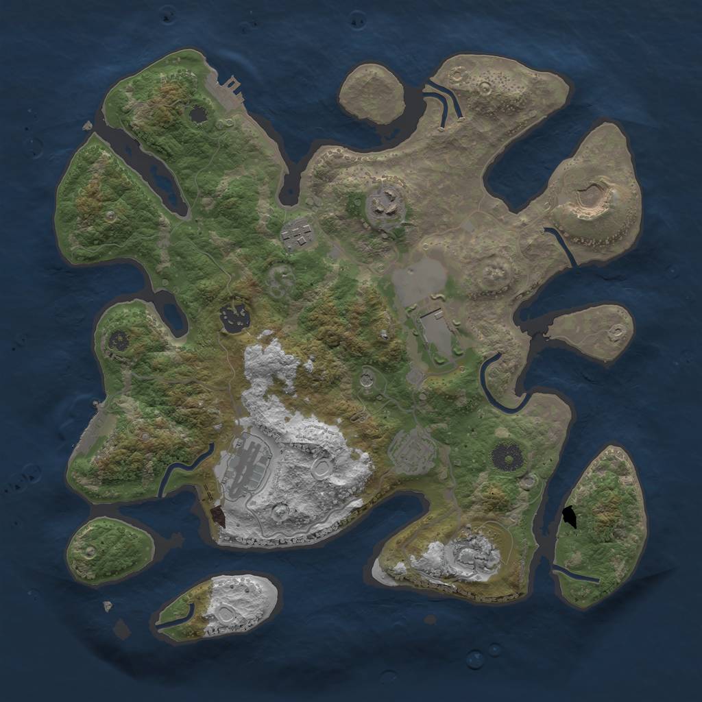 Rust Map: Procedural Map, Size: 3500, Seed: 3948574, 19 Monuments
