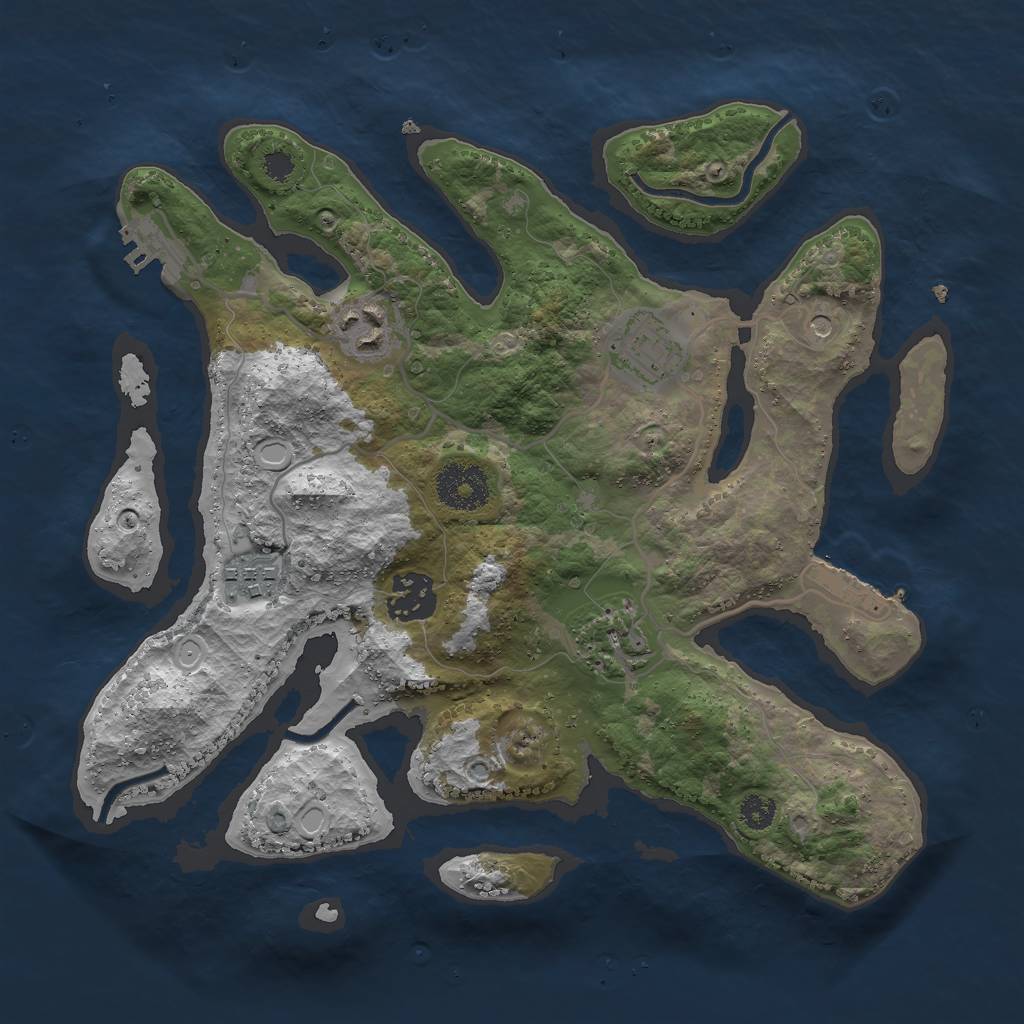 Rust Map: Procedural Map, Size: 3000, Seed: 1445922189, 16 Monuments