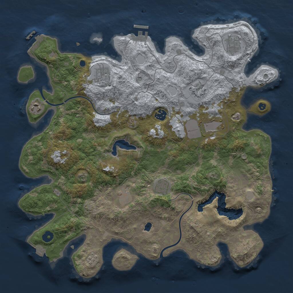 Rust Map: Procedural Map, Size: 4000, Seed: 1960977962, 15 Monuments