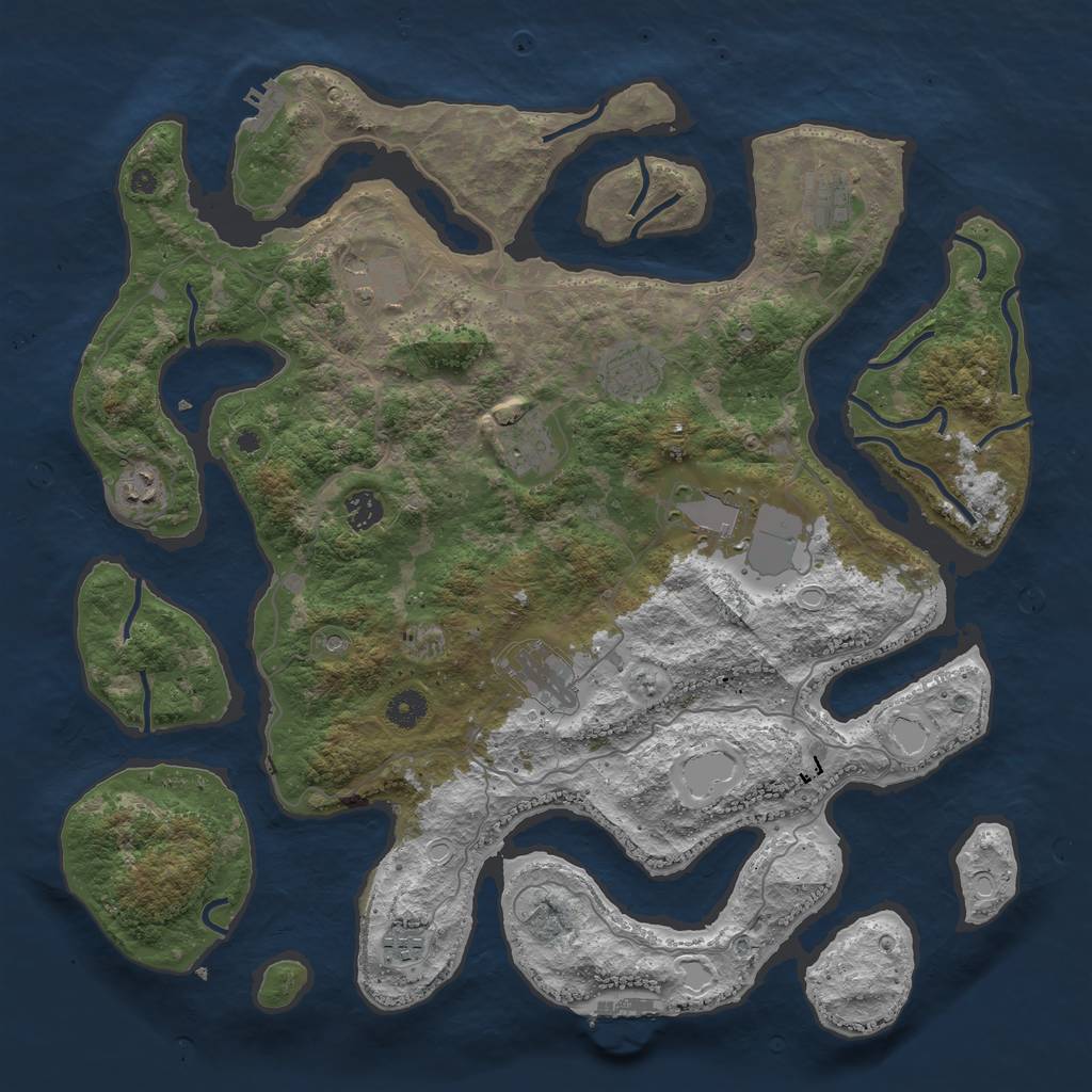 Rust Map: Procedural Map, Size: 4250, Seed: 580636539, 20 Monuments