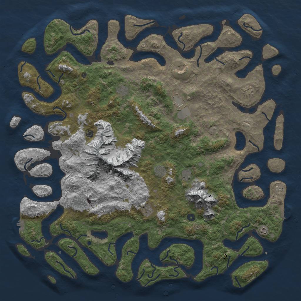 Rust Map: Procedural Map, Size: 6000, Seed: 776232151, 22 Monuments