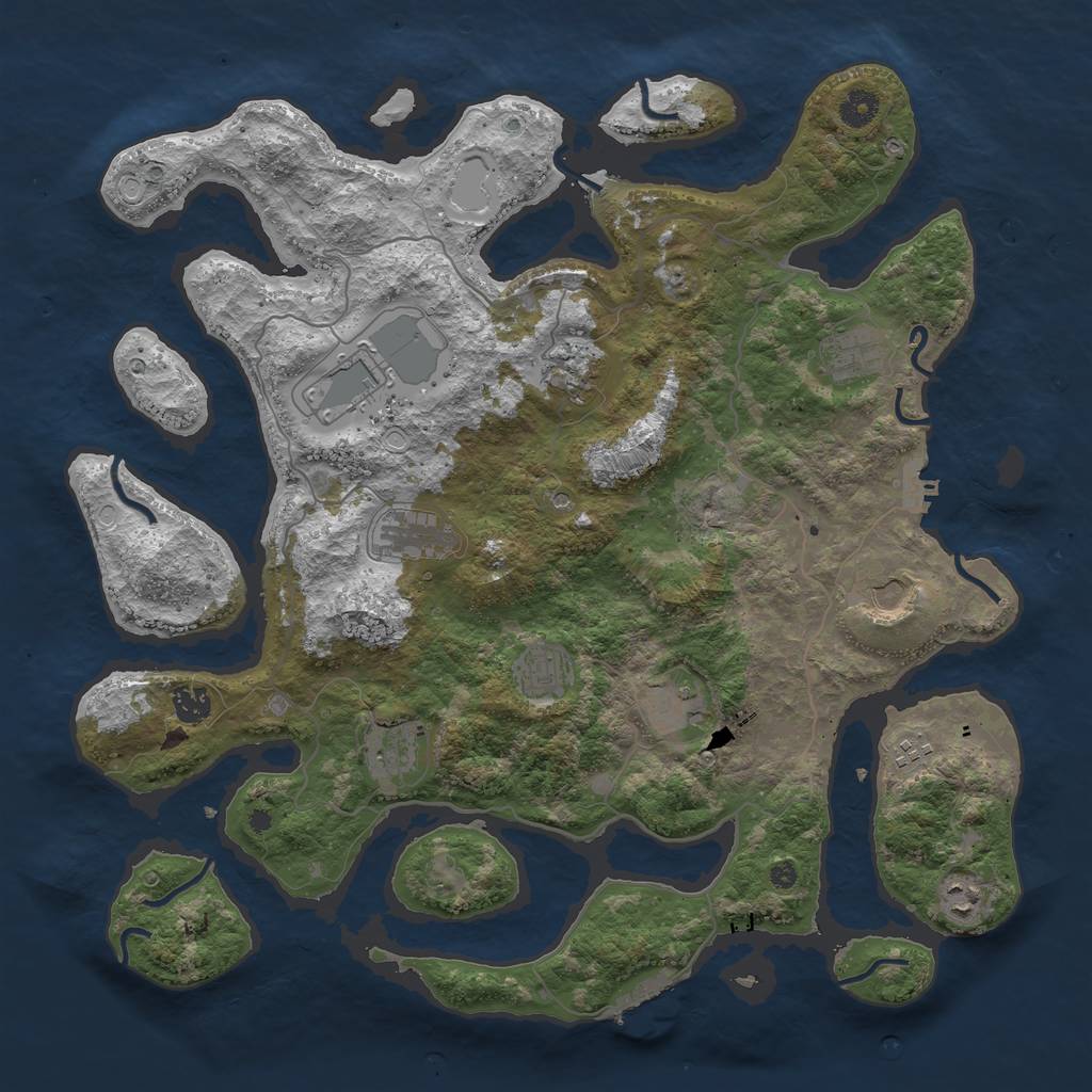 Rust Map: Procedural Map, Size: 4250, Seed: 1839755955, 22 Monuments