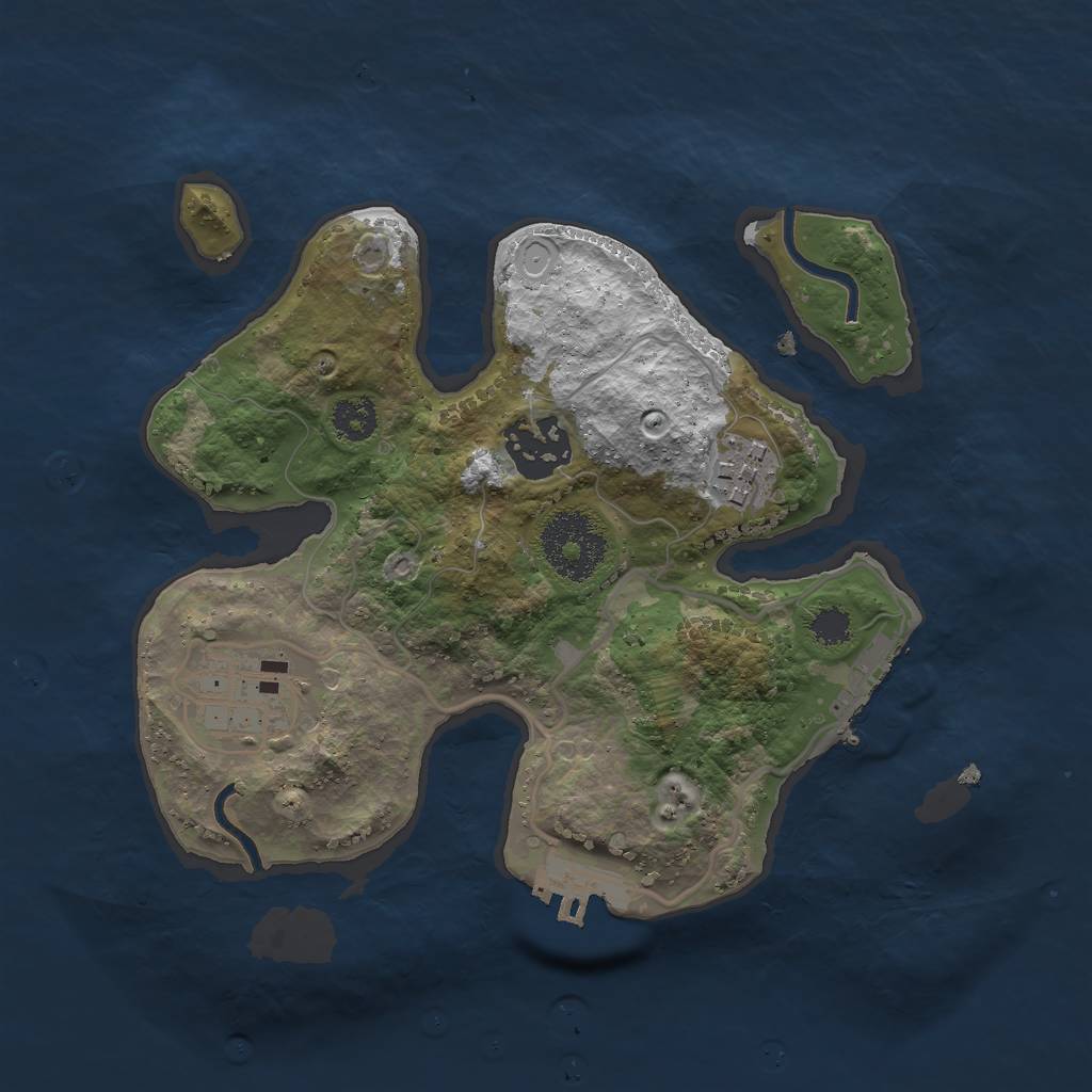 Rust Map: Procedural Map, Size: 2500, Seed: 1024226305, 13 Monuments