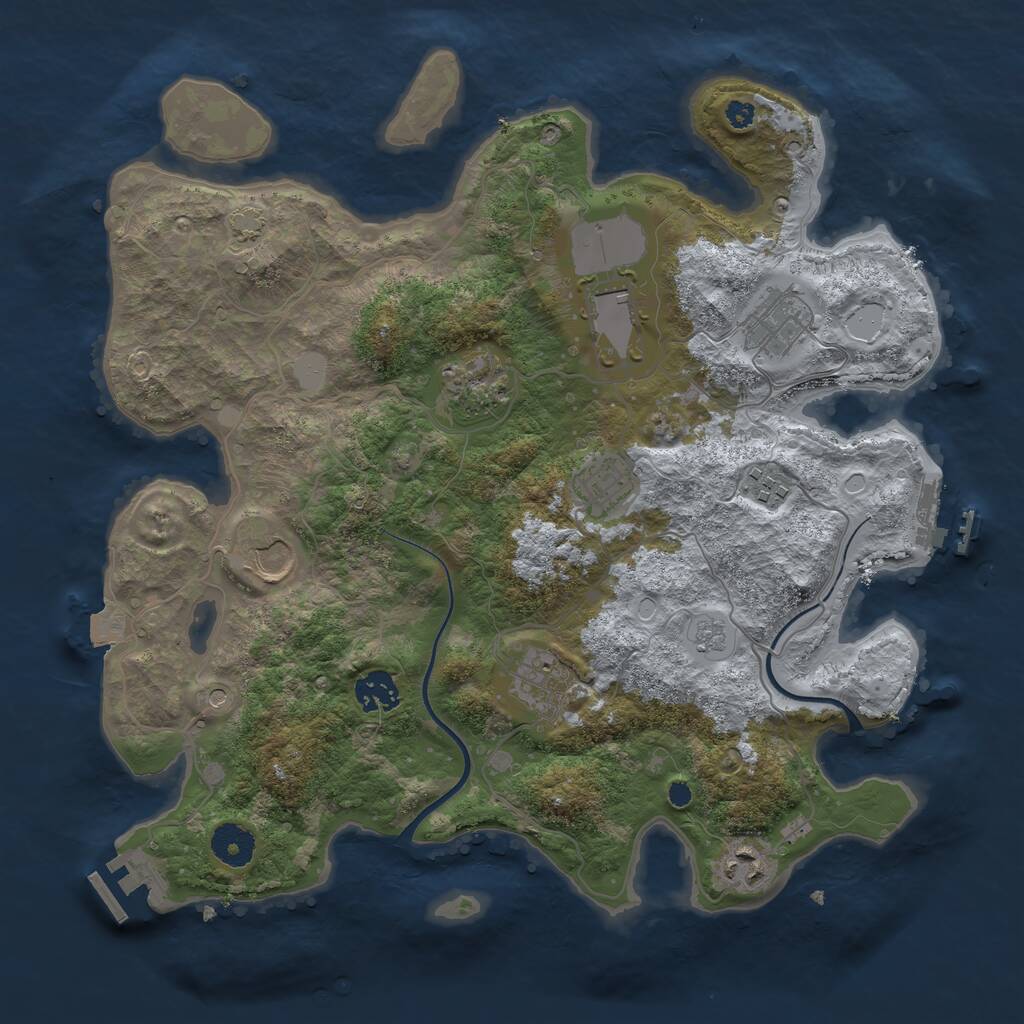 Rust Map: Procedural Map, Size: 3600, Seed: 460, 15 Monuments