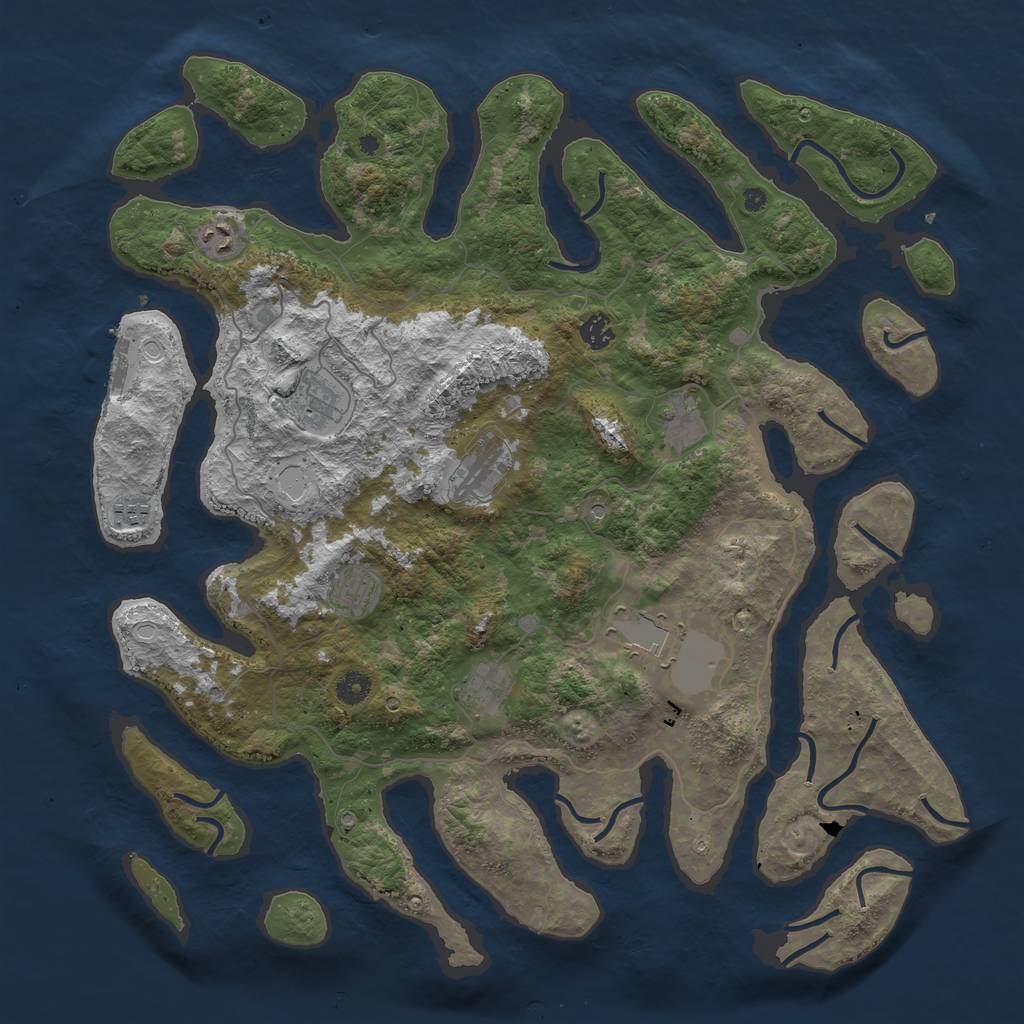 Rust Map: Procedural Map, Size: 4500, Seed: 20908, 19 Monuments