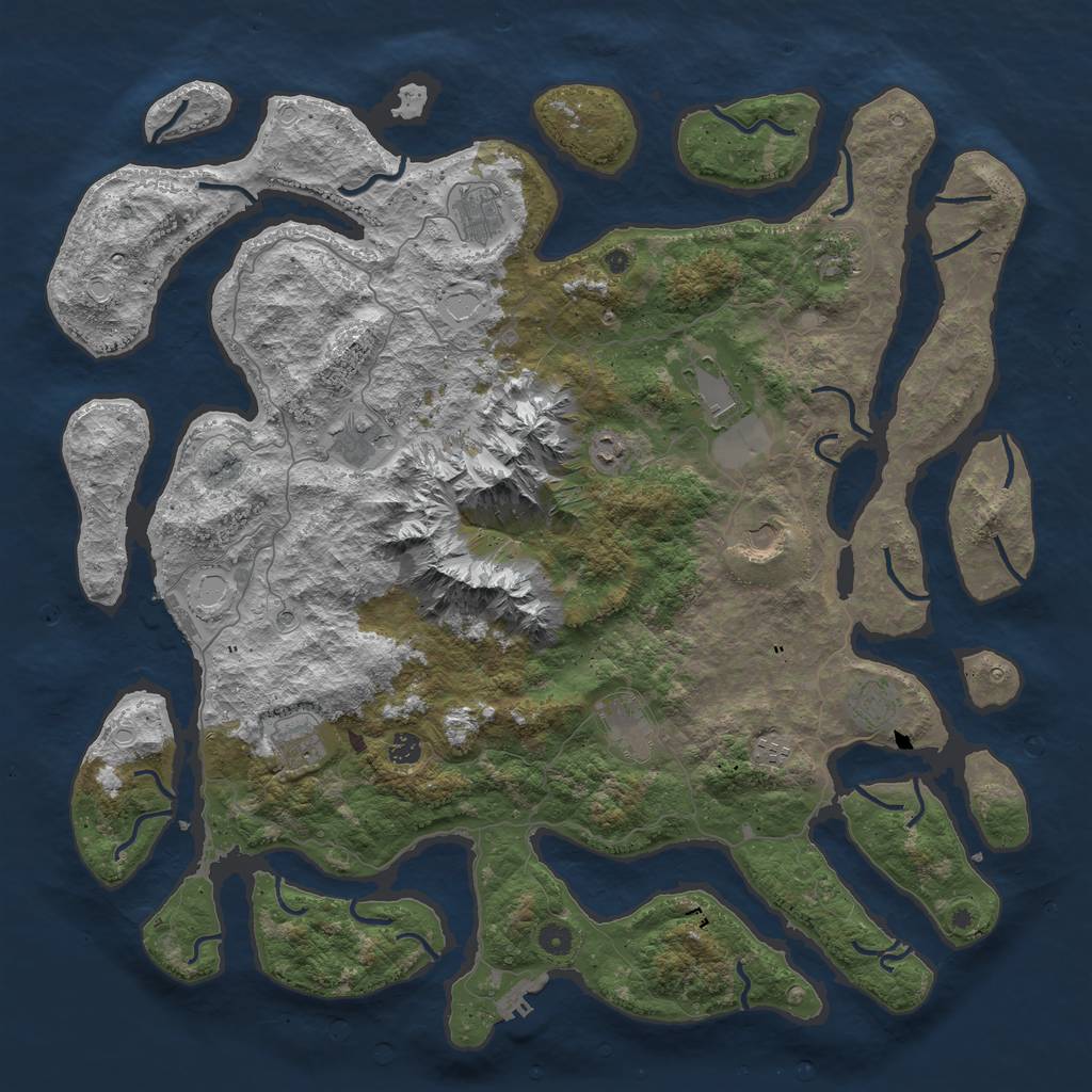 Rust Map: Procedural Map, Size: 5000, Seed: 11866476, 22 Monuments