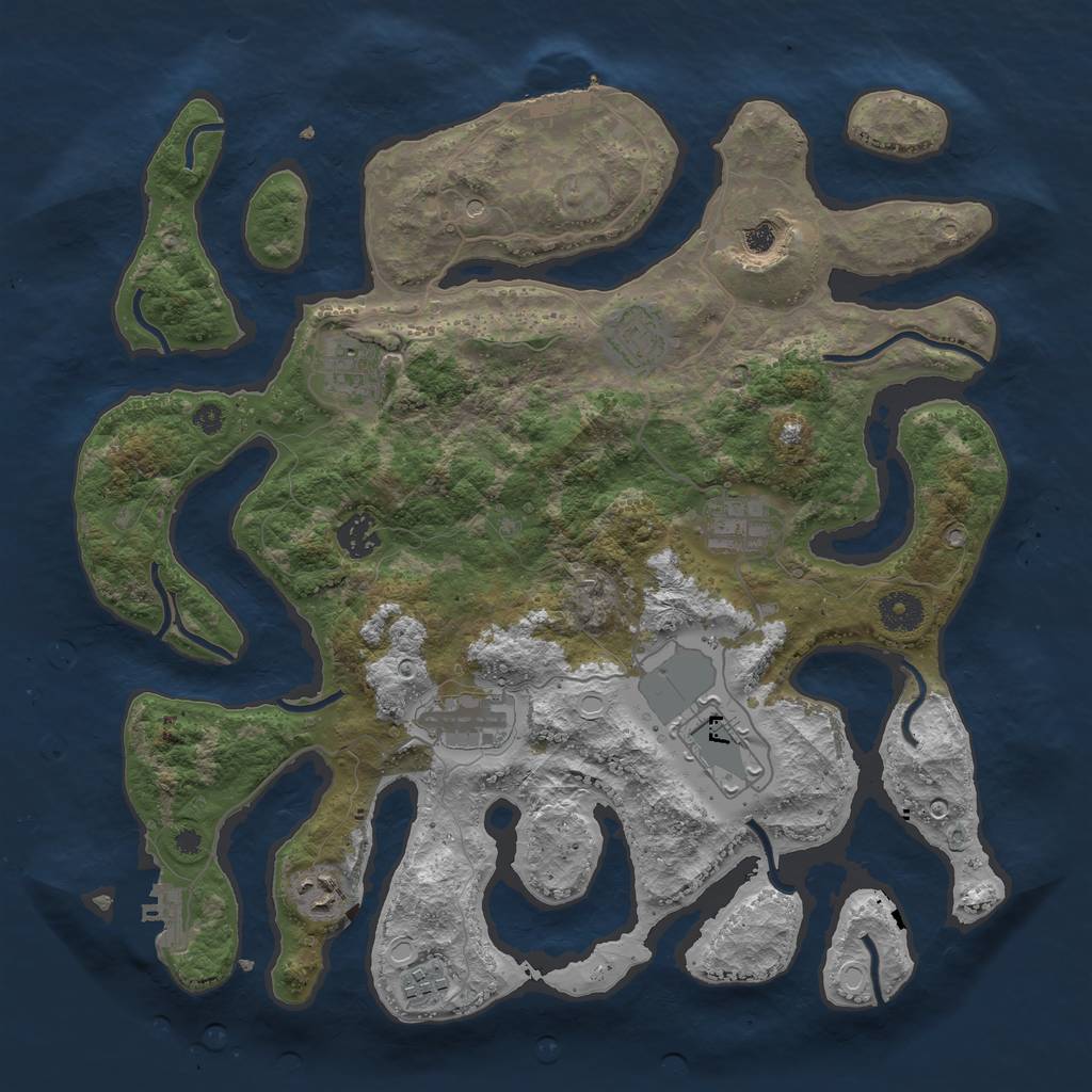 Rust Map: Procedural Map, Size: 3800, Seed: 90908, 20 Monuments