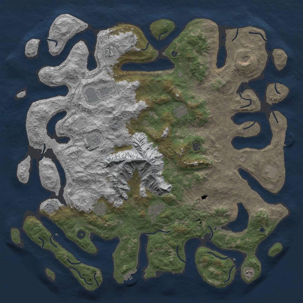 Rust Map: Procedural Map, Size: 5500, Seed: 72, 22 Monuments