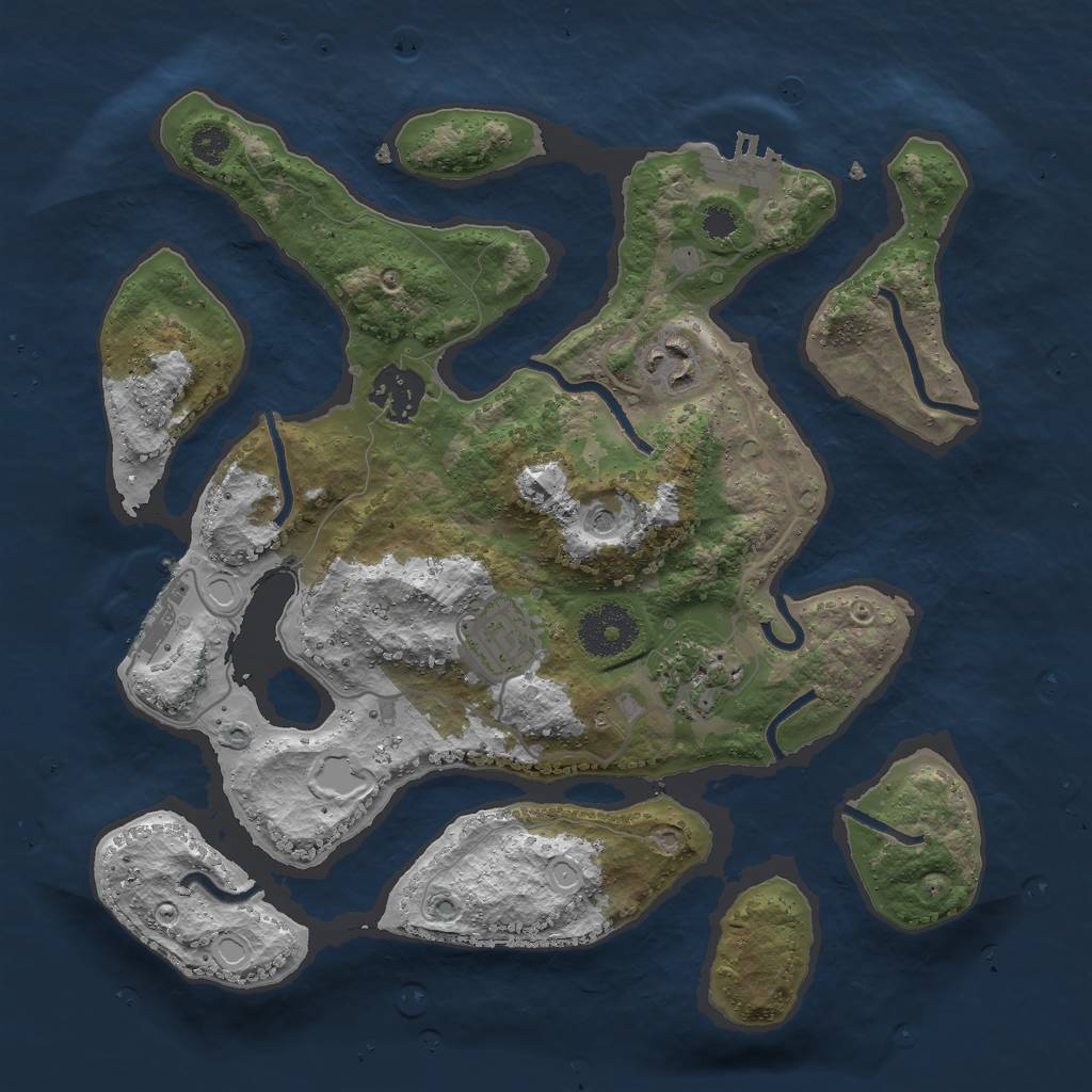 Rust Map: Procedural Map, Size: 3000, Seed: 1244268818, 15 Monuments