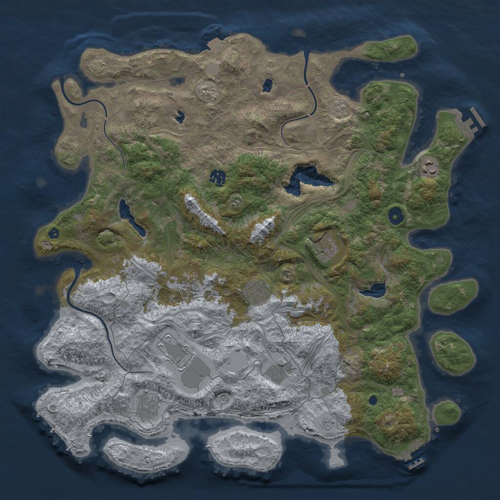 Rust Map: Procedural Map, Size: 4500, Seed: 110908, 15 Monuments