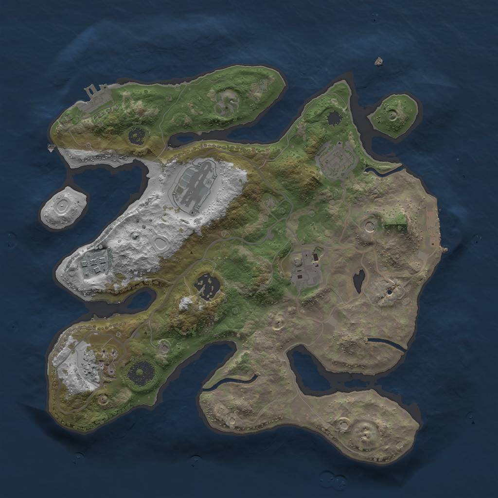 Rust Map: Procedural Map, Size: 3000, Seed: 714211448, 17 Monuments