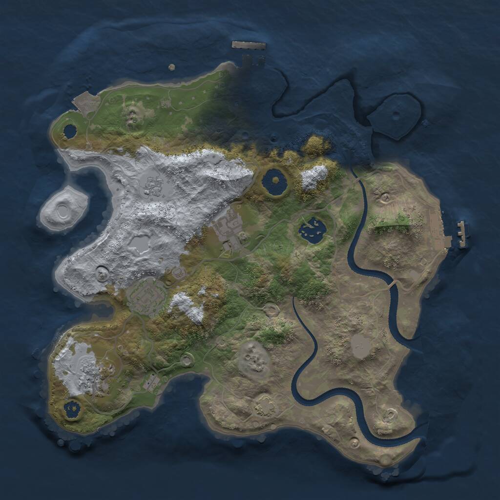 Rust Map: Procedural Map, Size: 3000, Seed: 714211448, 9 Monuments