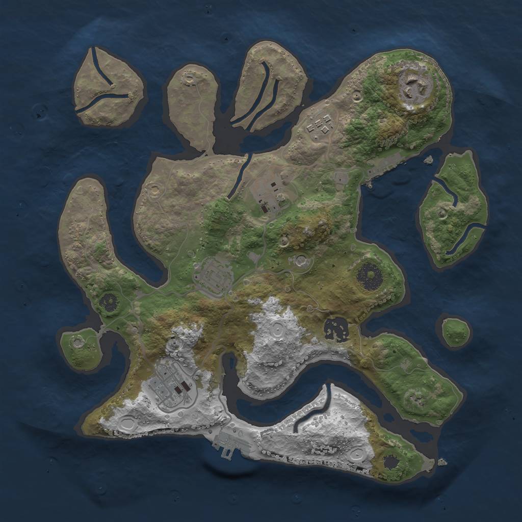 Rust Map: Procedural Map, Size: 3000, Seed: 920349, 17 Monuments
